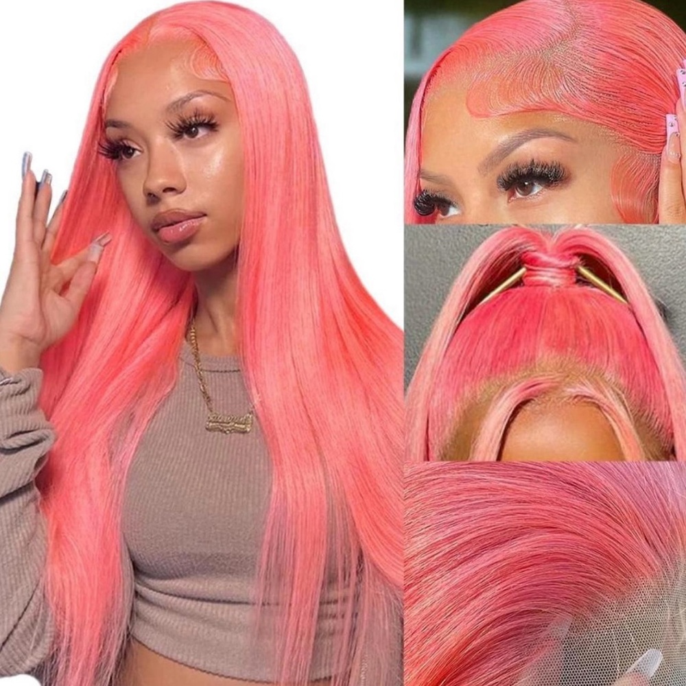 Vibrant Pink Hair Lace Wig 13x4